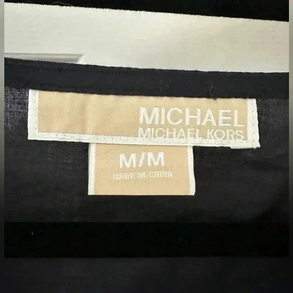 Michael Kors Taupe and‎ Navy Bohemian Style Embroidered Lightweight Cotton Tunic - Picture 4 of 4